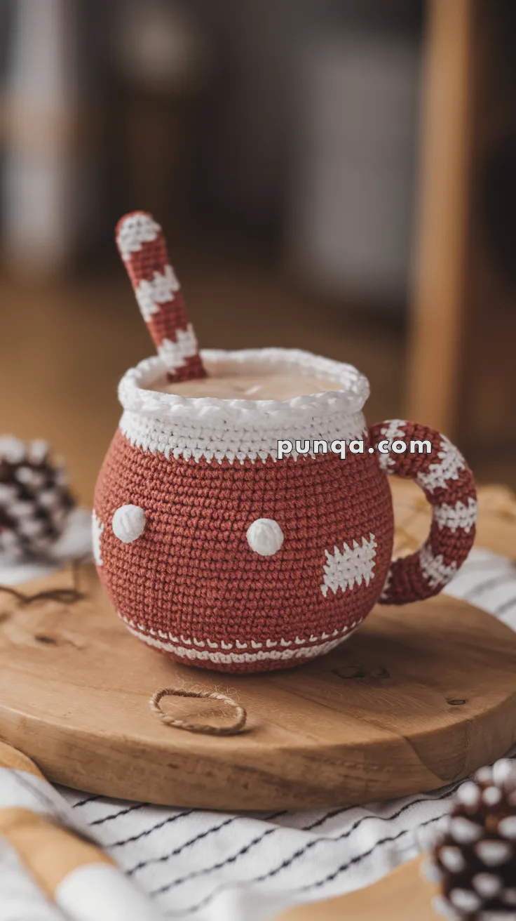 Realistic crochet image for Amigurumi Eggnog Mug - FREE Crochet Pattern