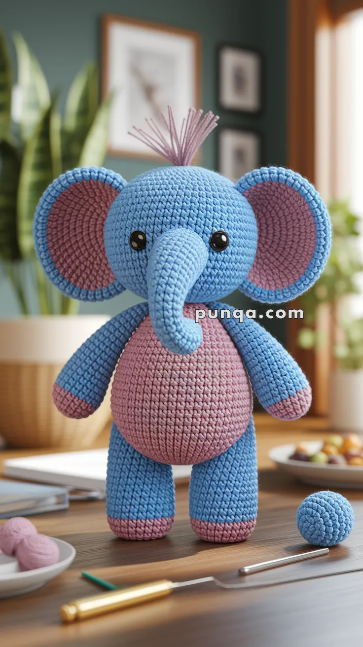 Amigurumi Elephant Fridge Magnet – FREE Crochet Pattern