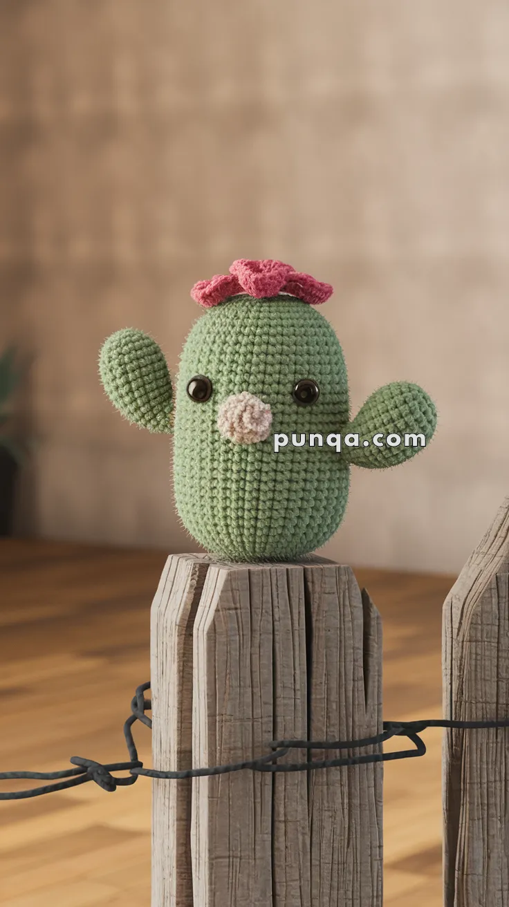 Realistic crochet image for Amigurumi Fence Post Cactus - FREE Crochet Pattern