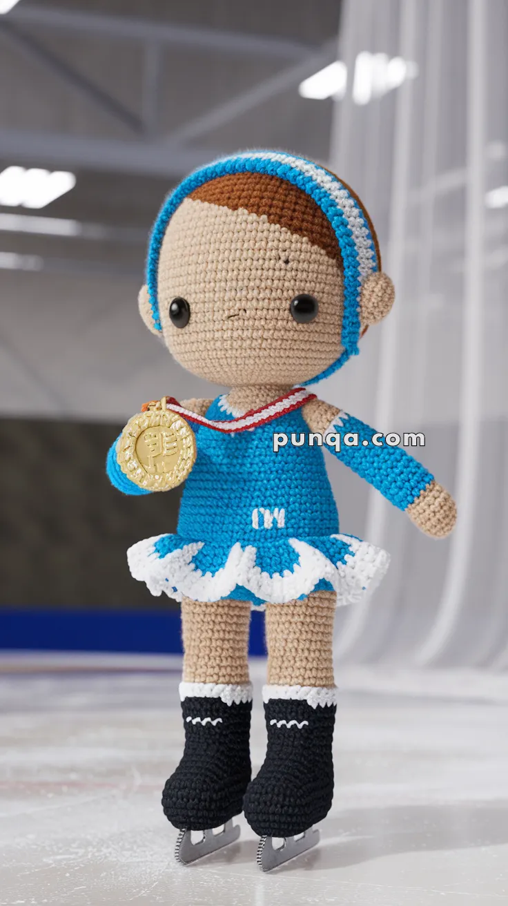 Realistic crochet image for Amigurumi Figure Skater - FREE Crochet Pattern