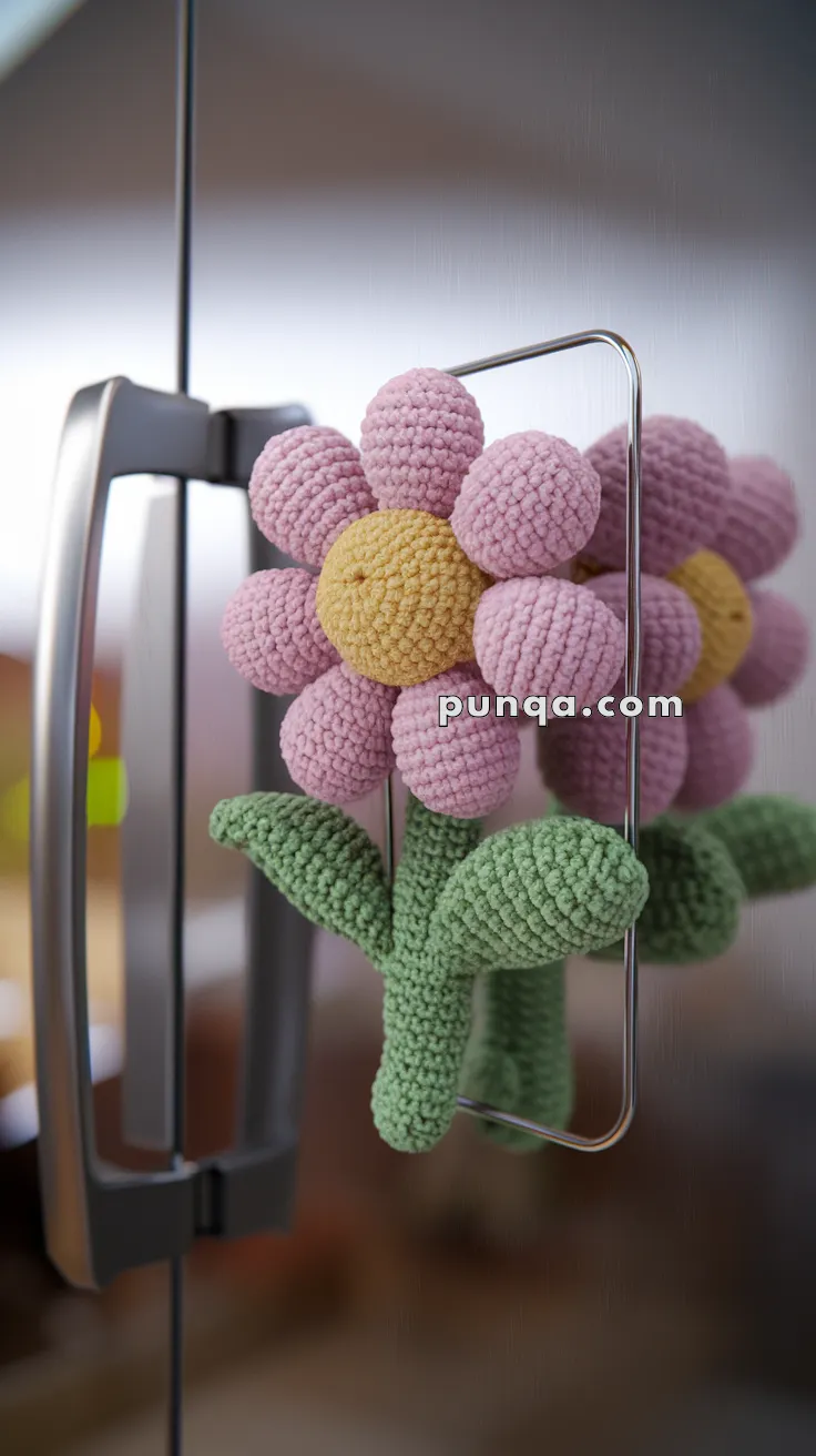 Amigurumi Flower Fridge Magnet – FREE Crochet Pattern