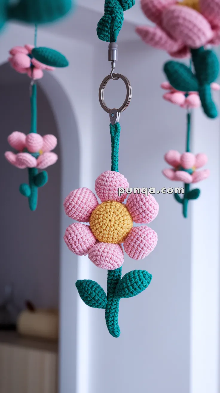 Amigurumi Flower Keychain – FREE Crochet Pattern