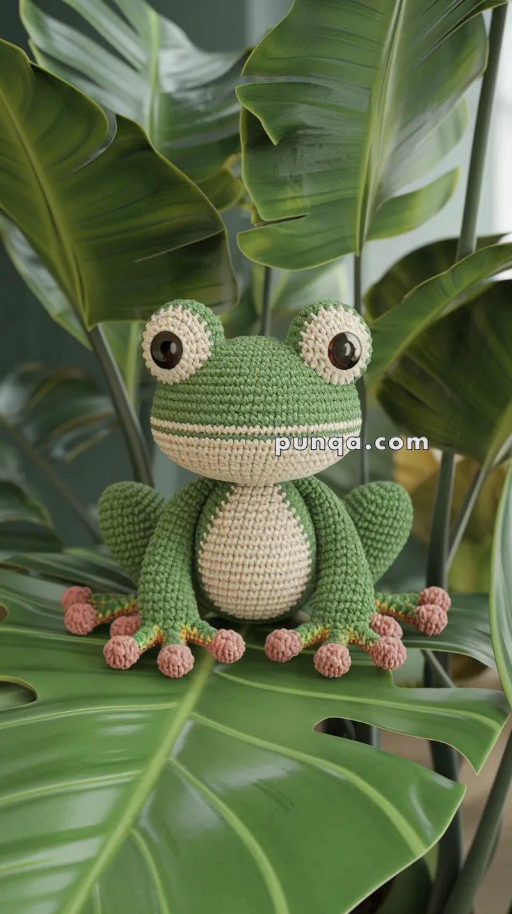 Realistic crochet image for Amigurumi Frog Keychain - FREE Crochet Pattern