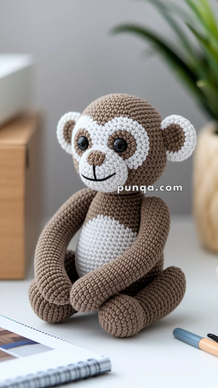 Realistic crochet image for Amigurumi Gibbon - FREE Crochet Pattern