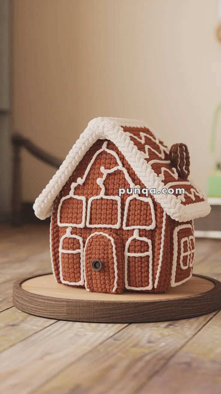 Realistic crochet image for Amigurumi Gingerbread House - FREE Crochet Pattern