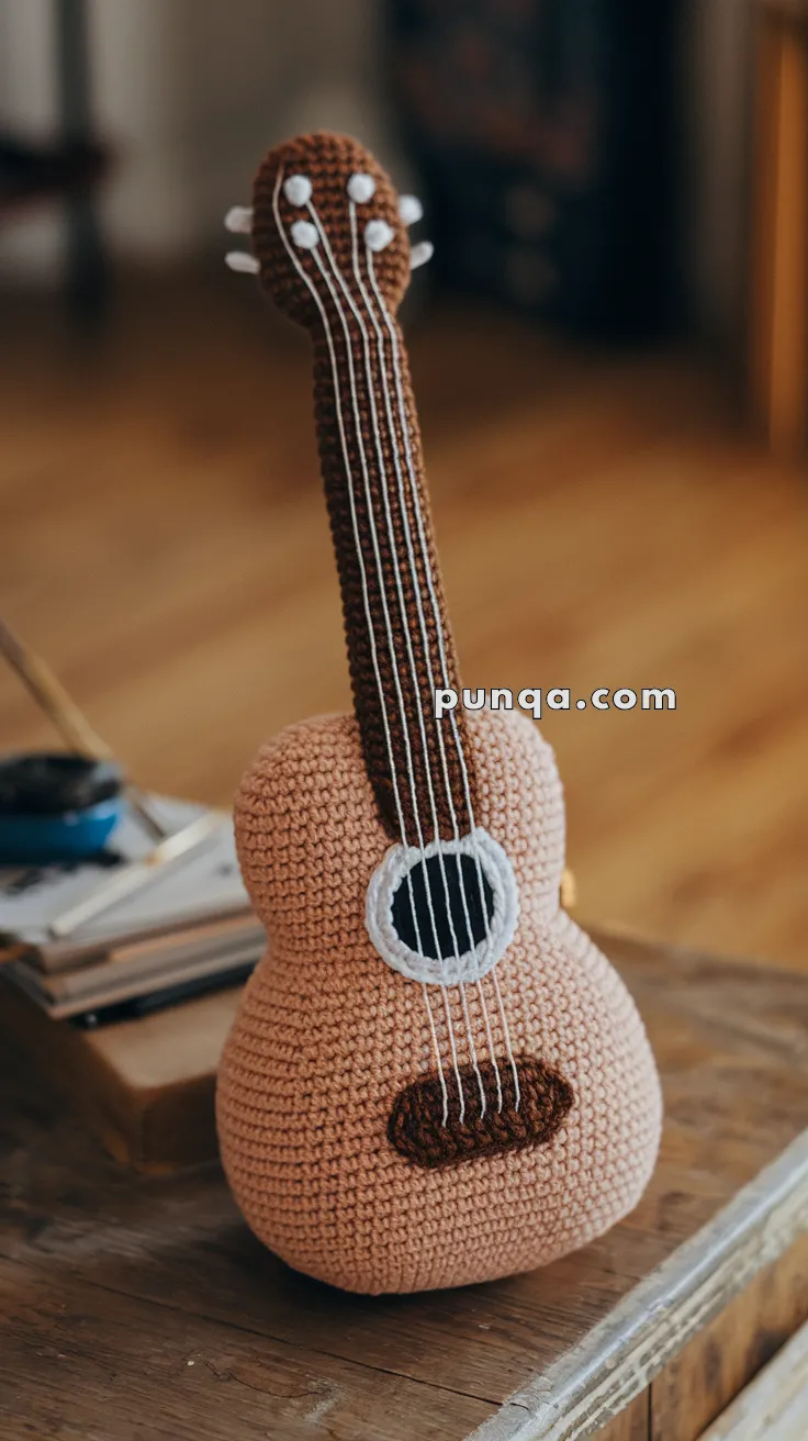 Realistic crochet image for Amigurumi Guitar - FREE Crochet Pattern