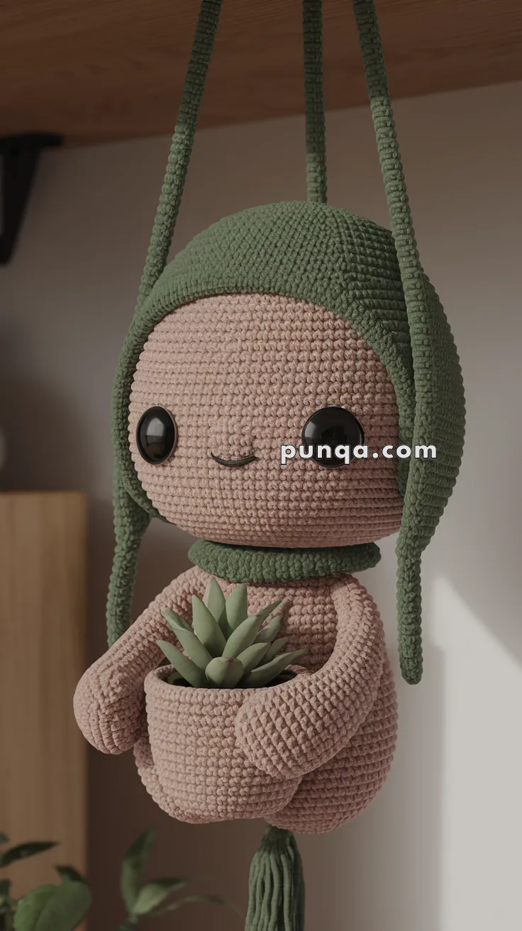 Amigurumi Hanging Plant Holder – FREE Crochet Pattern