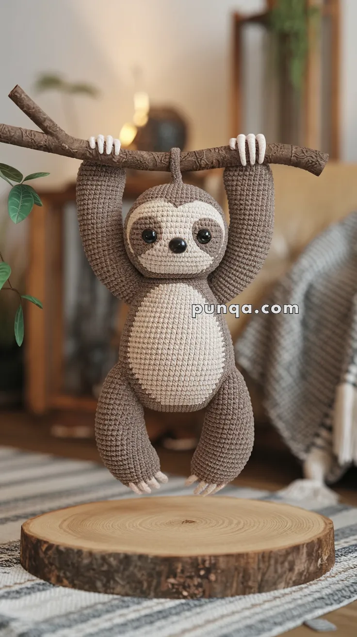 Amigurumi Hanging Sloth – FREE Crochet Pattern