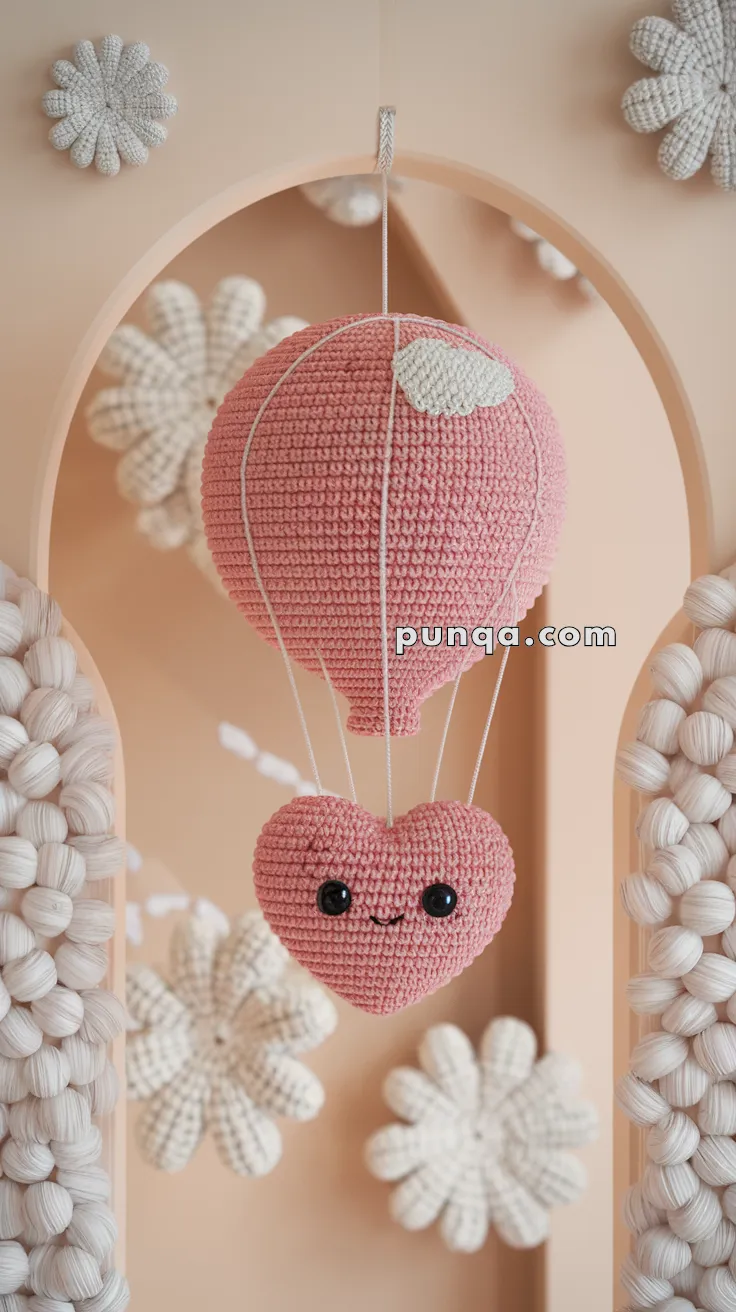 Amigurumi Heart-Shaped Hot Air Balloon – FREE Crochet Pattern