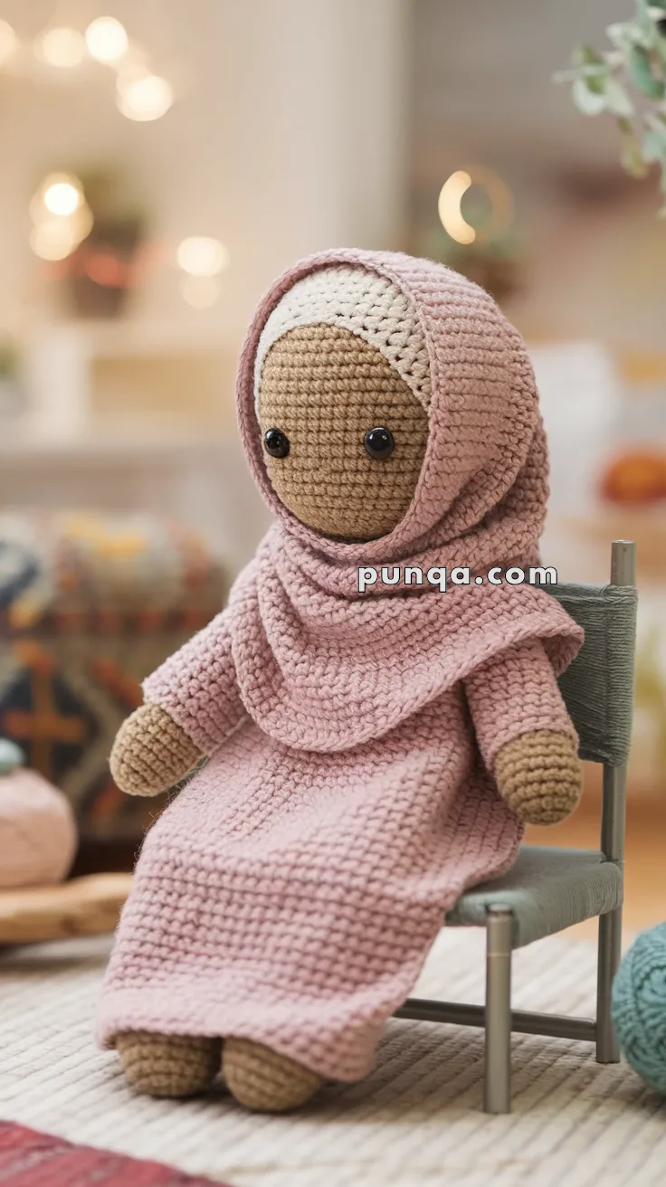 Realistic crochet image for Amigurumi Hijab Doll - FREE Crochet Pattern