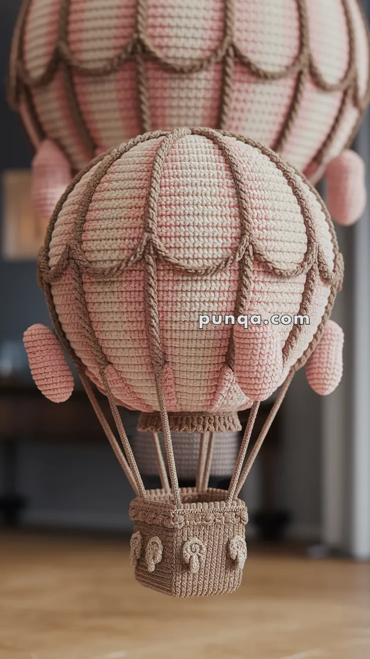 Realistic crochet image for Amigurumi Hot Air Balloon - FREE Crochet Pattern