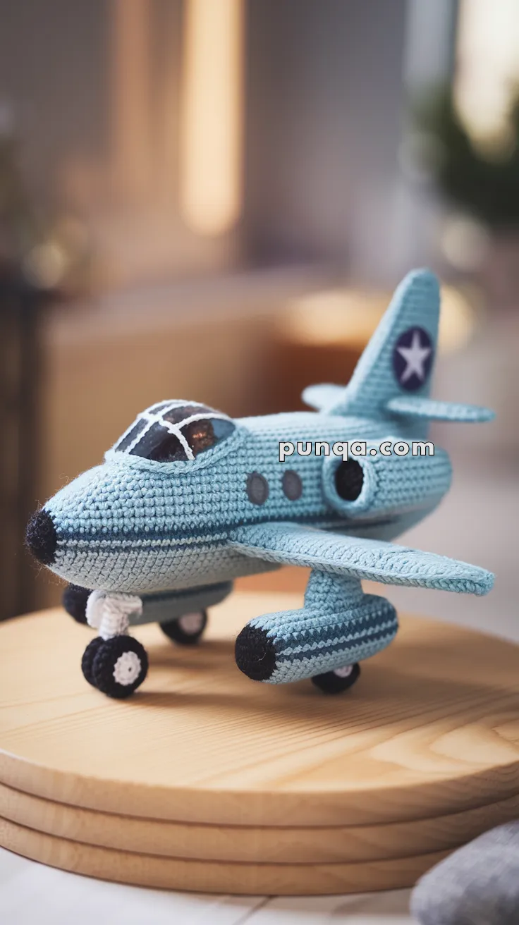 Realistic crochet image for Amigurumi Jet Plane - FREE Crochet Pattern
