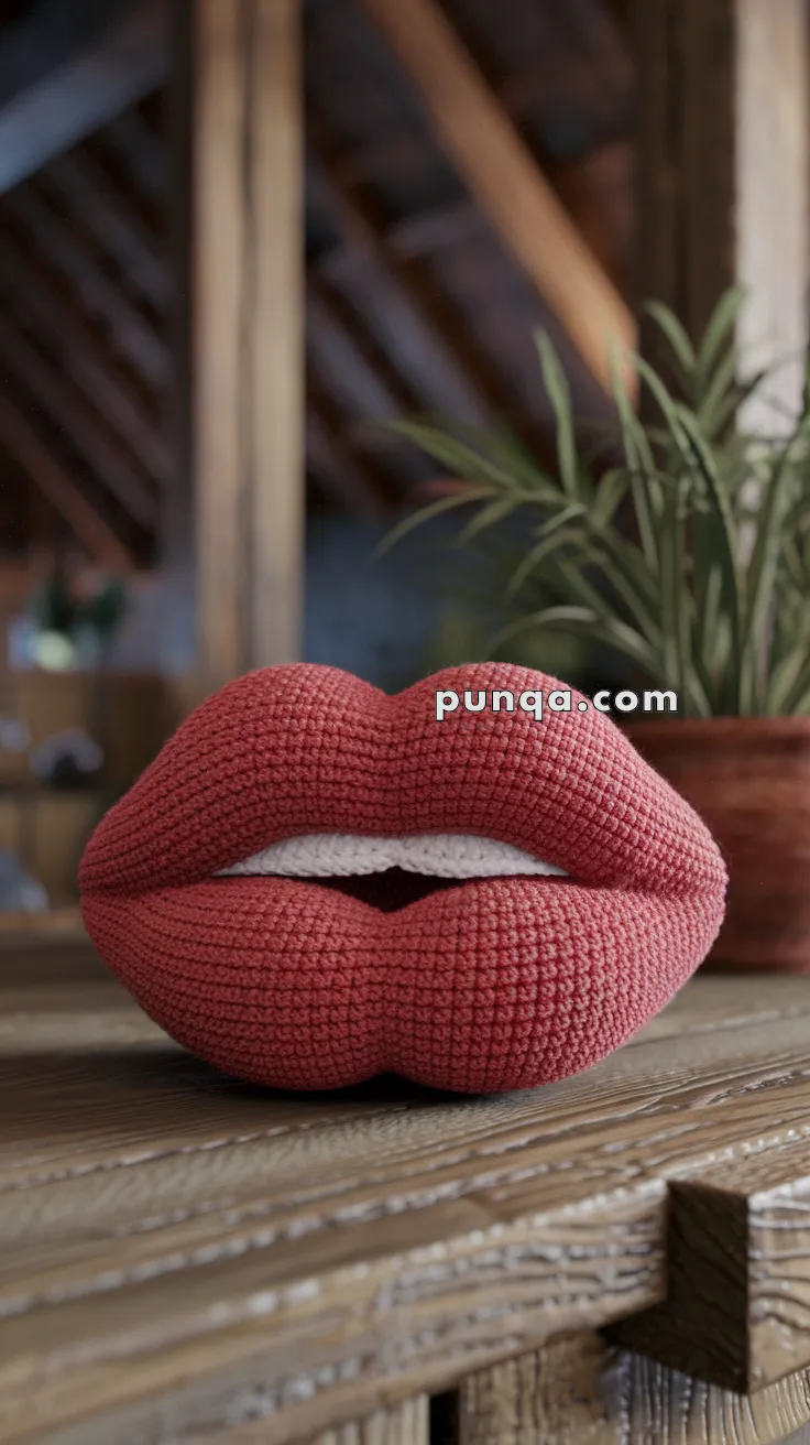 Realistic crochet image for Amigurumi Kissable Lips - FREE Crochet Pattern