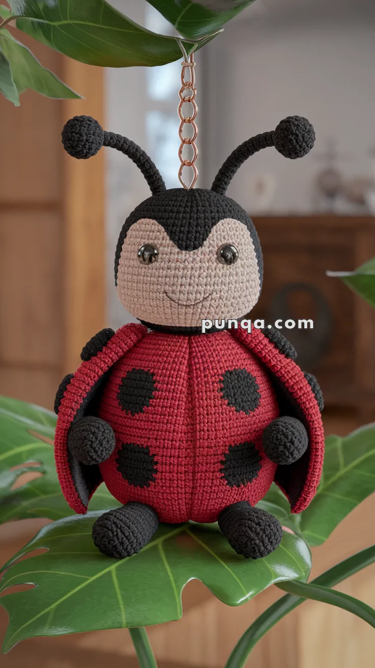 Amigurumi Ladybug Keychain – FREE Crochet Pattern