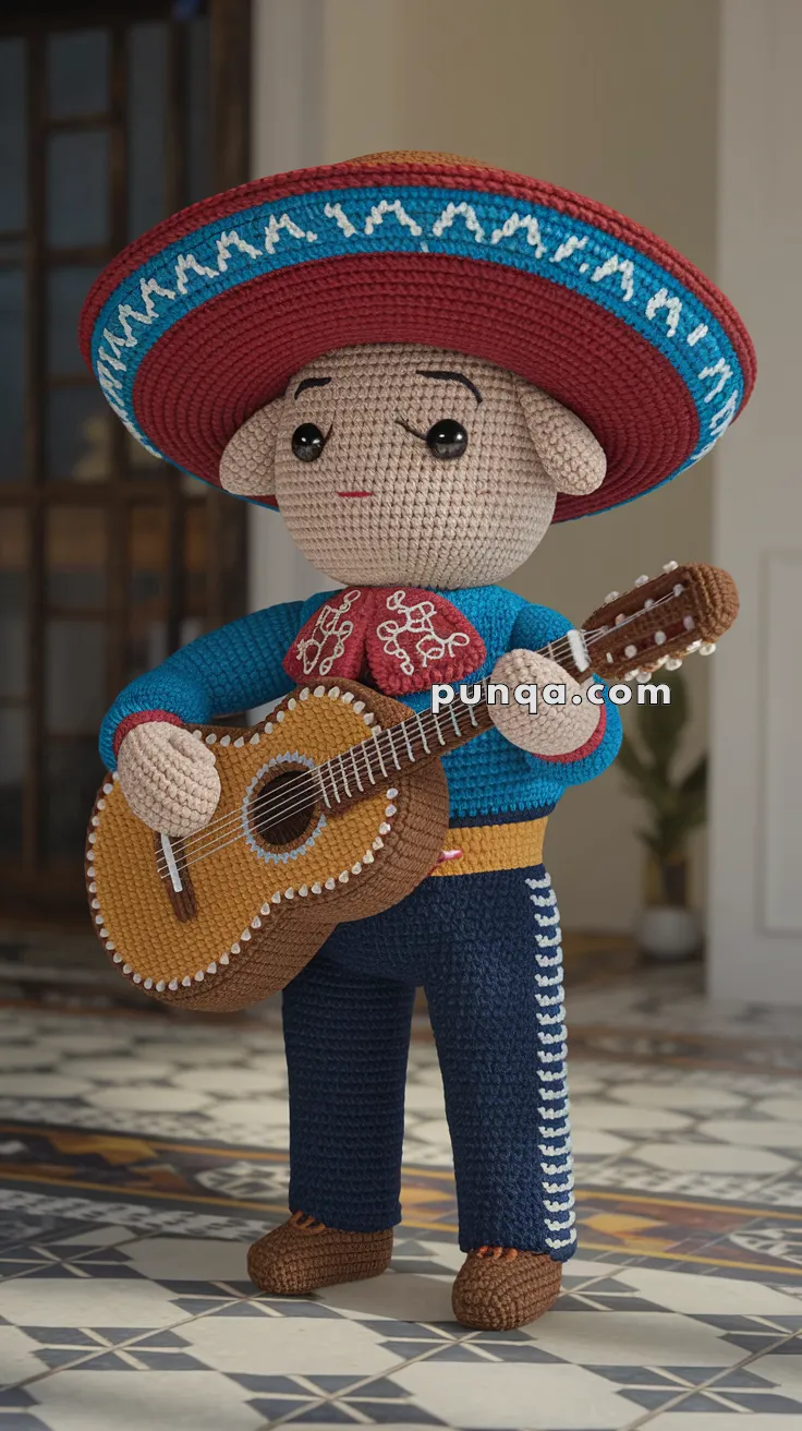 Realistic crochet image for Amigurumi Mariachi Musician - FREE Crochet Pattern
