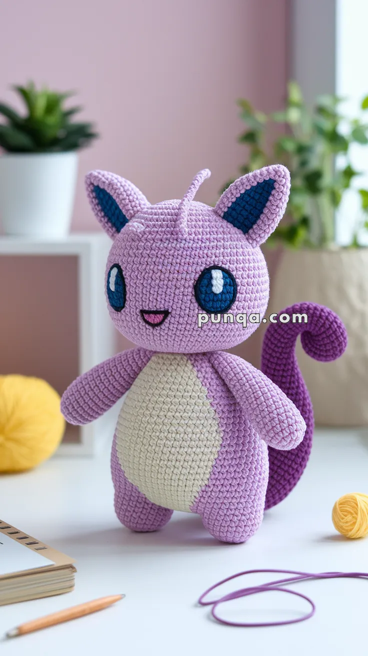 Amigurumi Mewtwo – FREE Crochet Pattern