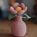 Amigurumi Mini Vase with Flower – FREE Crochet Pattern