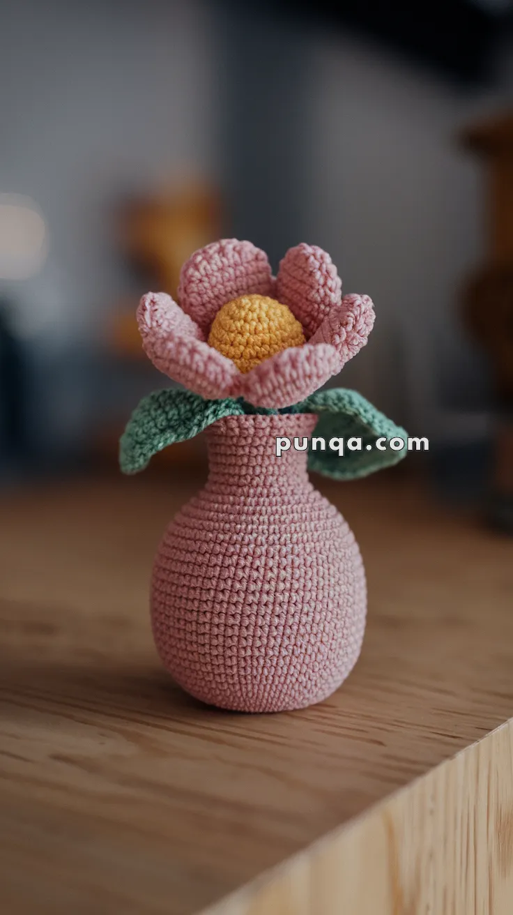 Realistic crochet image for Amigurumi Mini Vase - FREE Crochet Pattern
