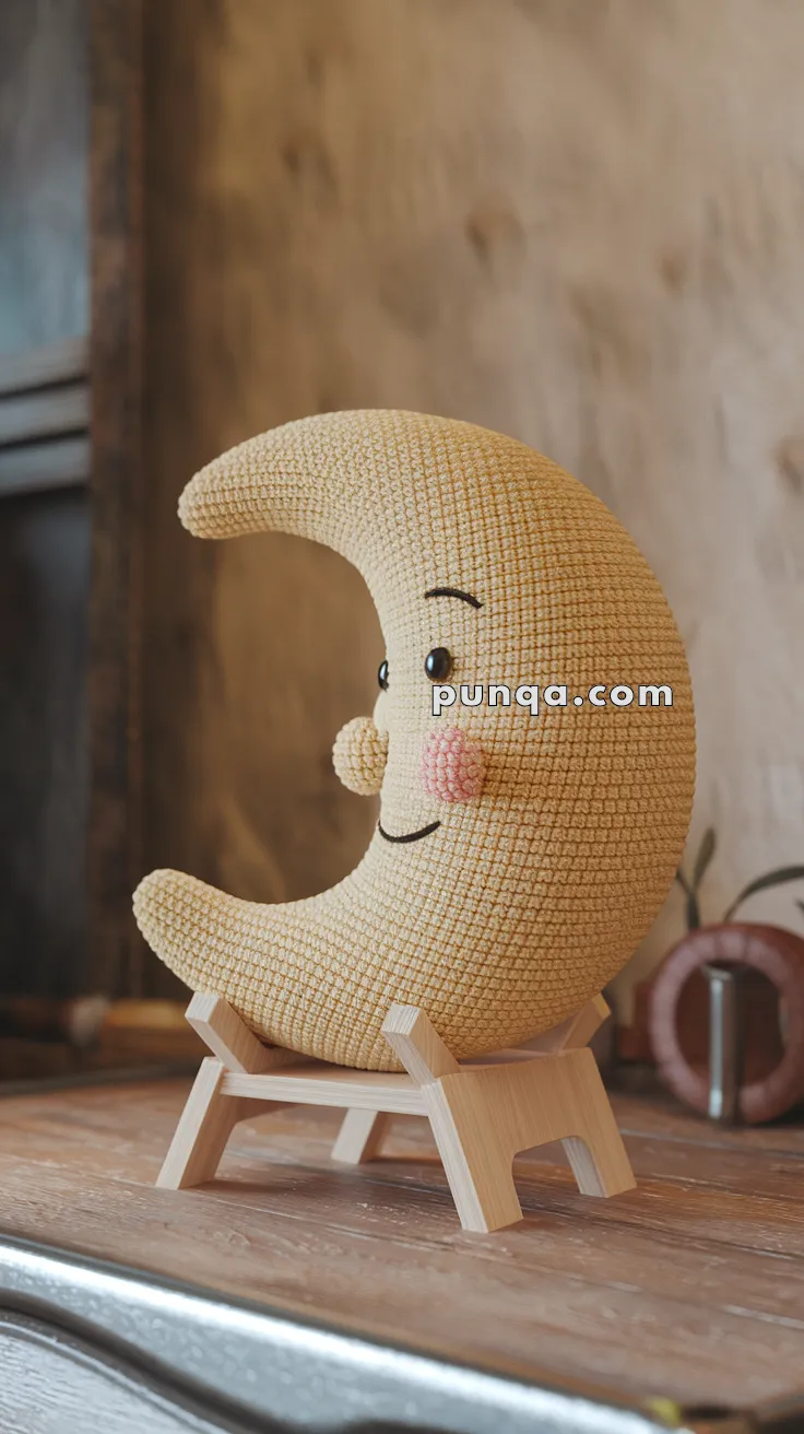 Realistic crochet image for Amigurumi Moon Pillow - FREE Crochet Pattern