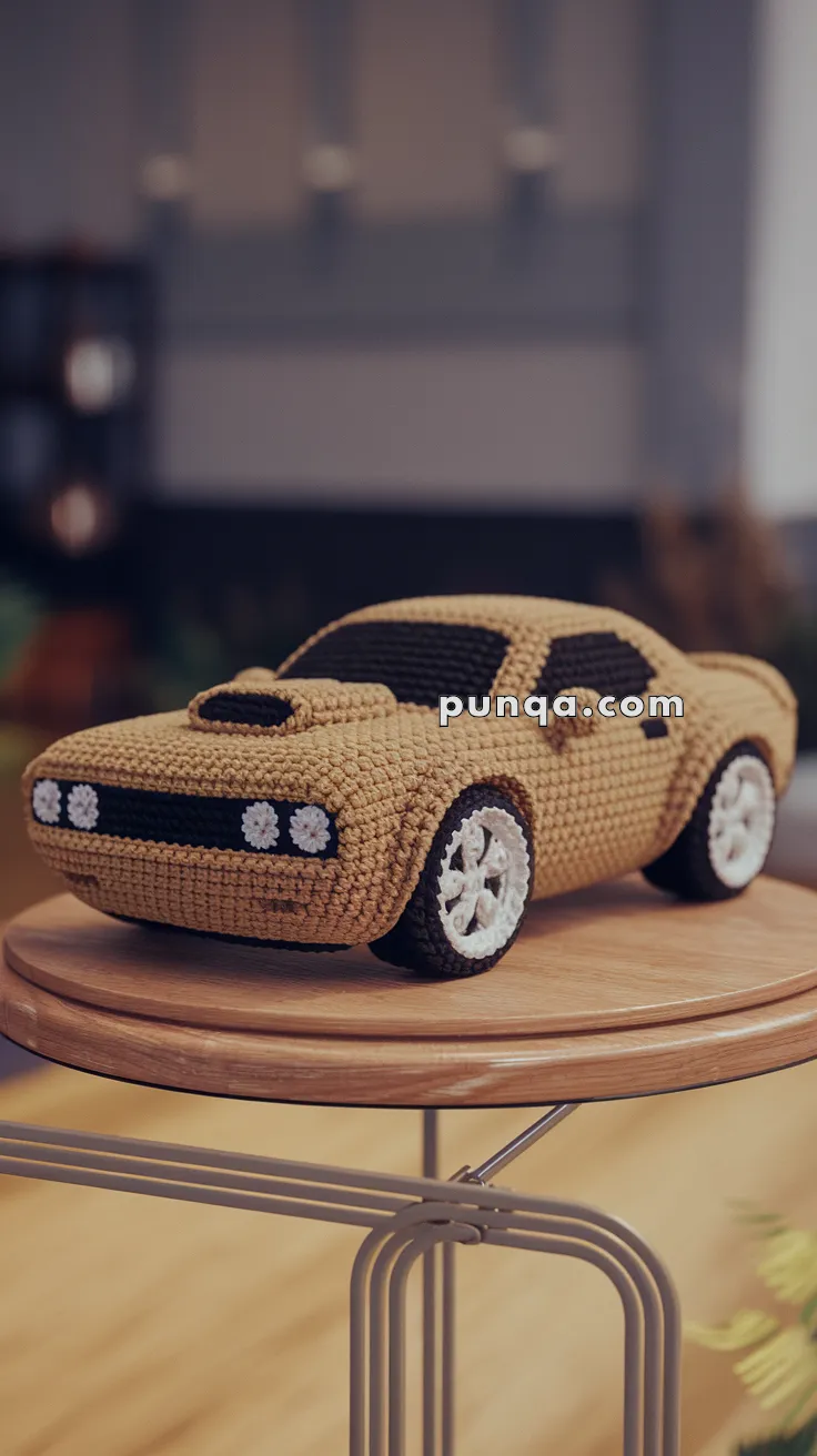 Realistic crochet image for Amigurumi Muscle Car - FREE Crochet Pattern