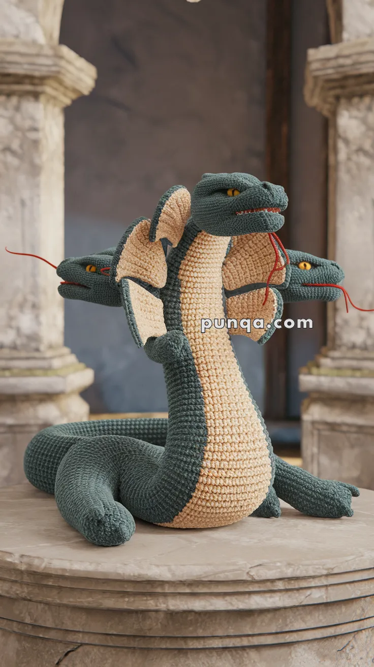 Realistic crochet image for Amigurumi Naga - FREE Crochet Pattern