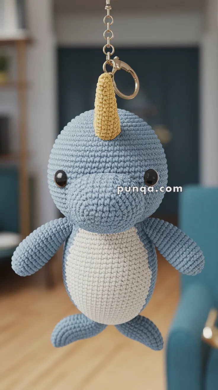 Amigurumi Narwhal Keychain – FREE Crochet Pattern