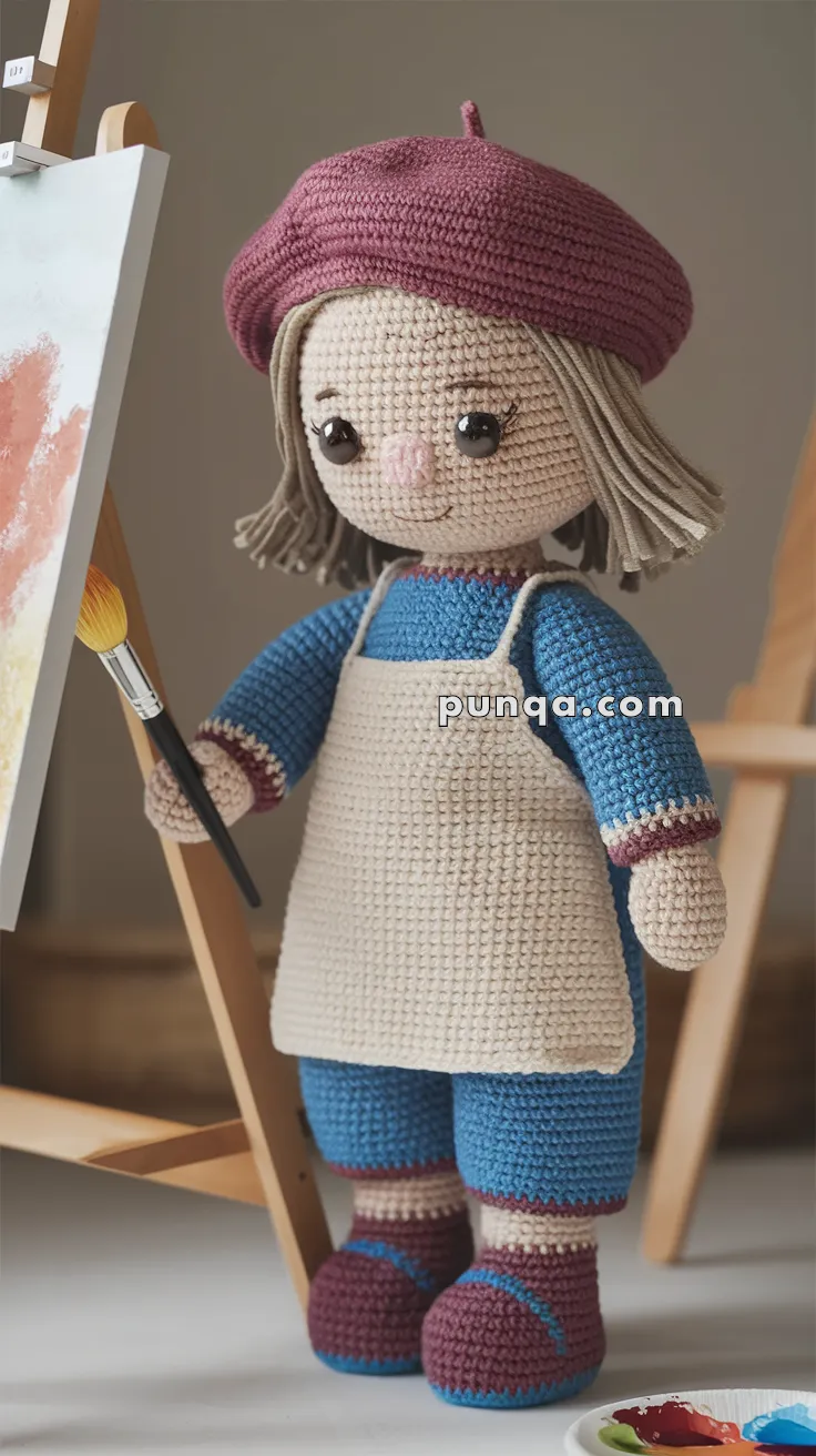 Amigurumi Painter Doll – FREE Crochet Pattern