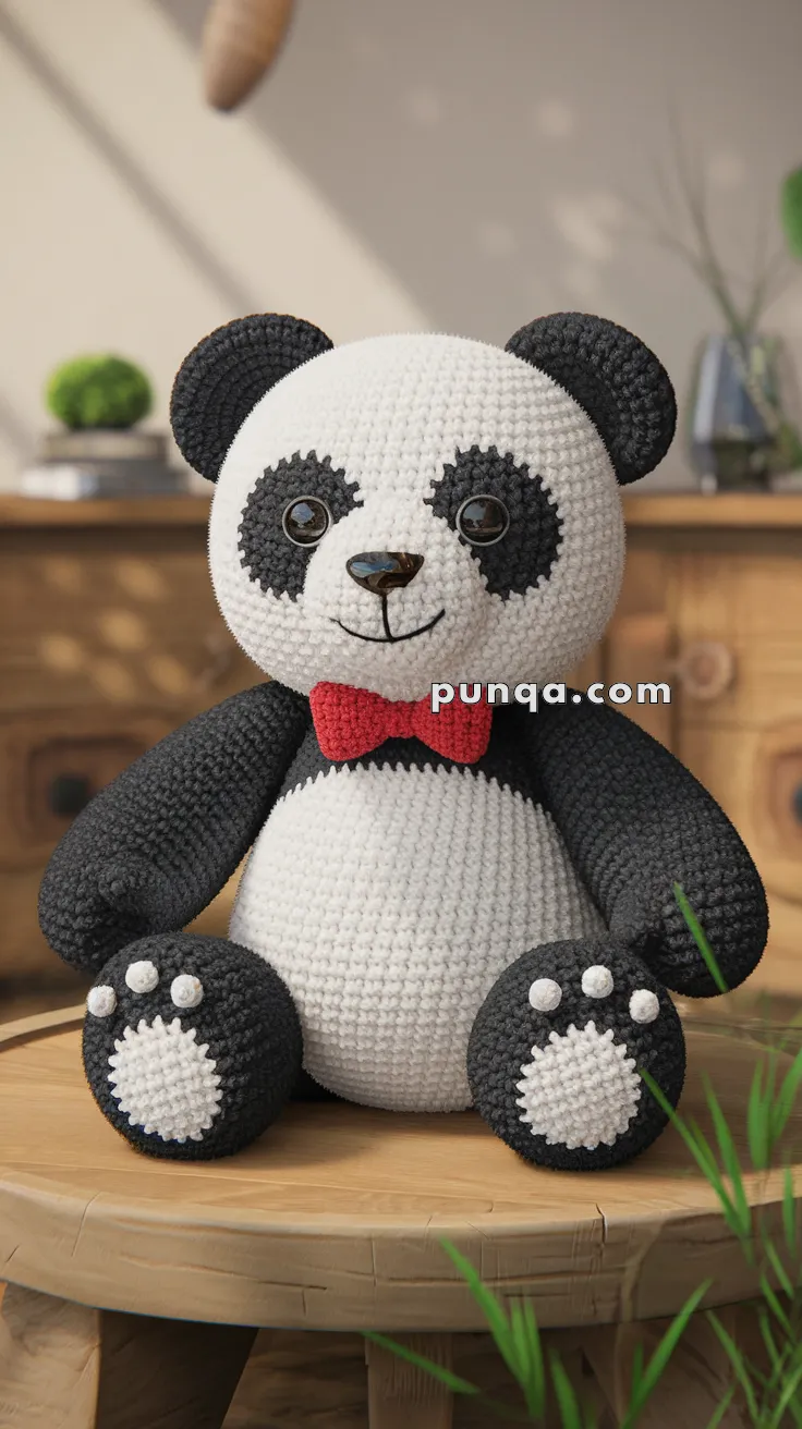 Amigurumi Panda With Red Bow Tie – FREE Crochet Pattern
