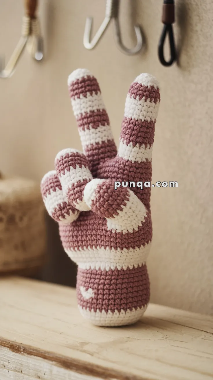 Realistic crochet image for Amigurumi Peace Sign Hand - FREE Crochet Pattern