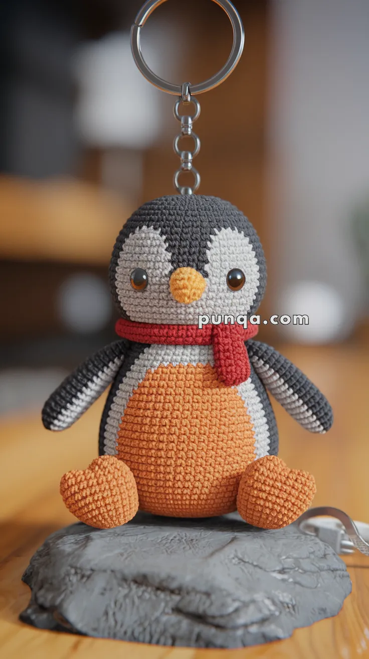 Amigurumi Penguin Keychain – FREE Crochet Pattern