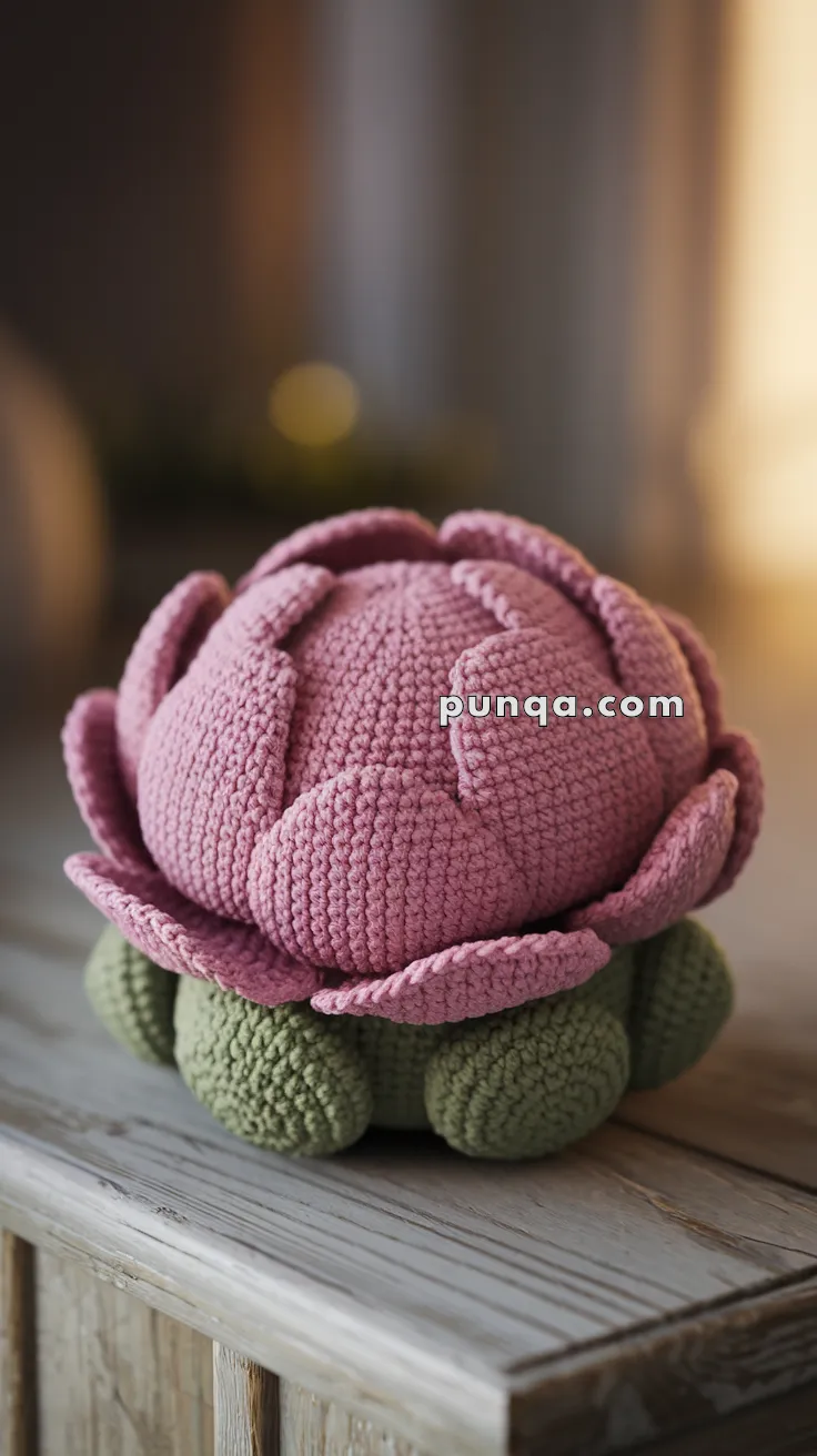 Realistic crochet image for Amigurumi Peony - FREE Crochet Pattern
