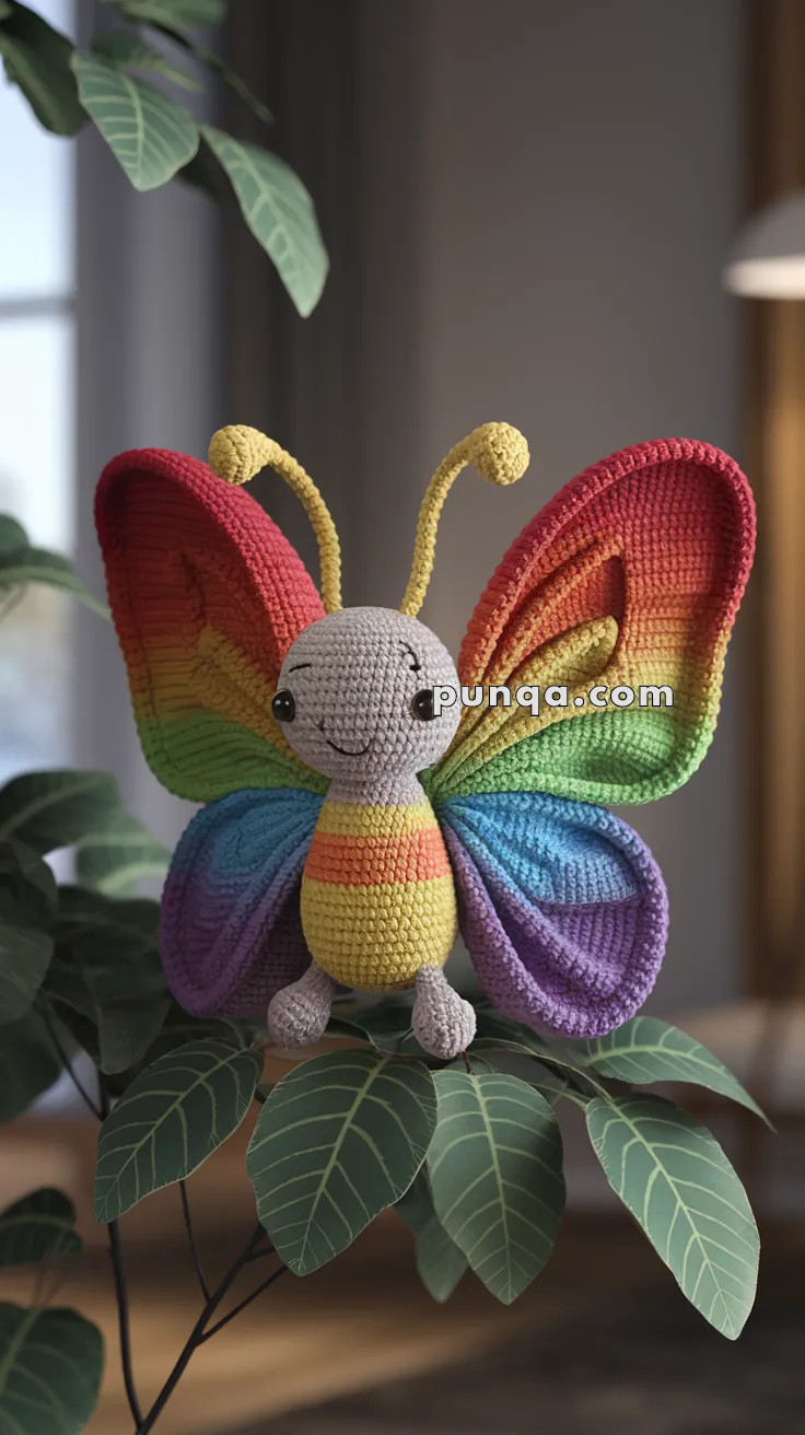 Amigurumi Rainbow Butterfly – FREE Crochet Pattern