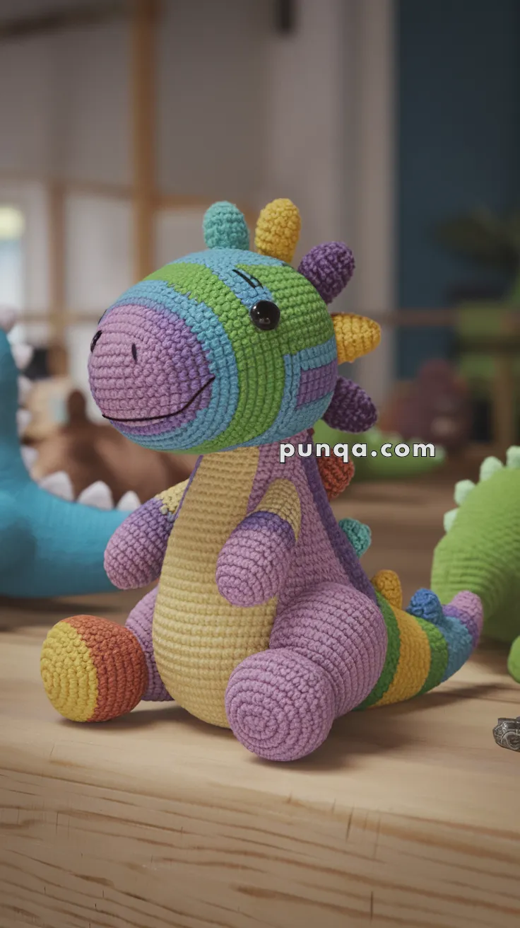 Amigurumi Rainbow Dinosaur – FREE Crochet Pattern