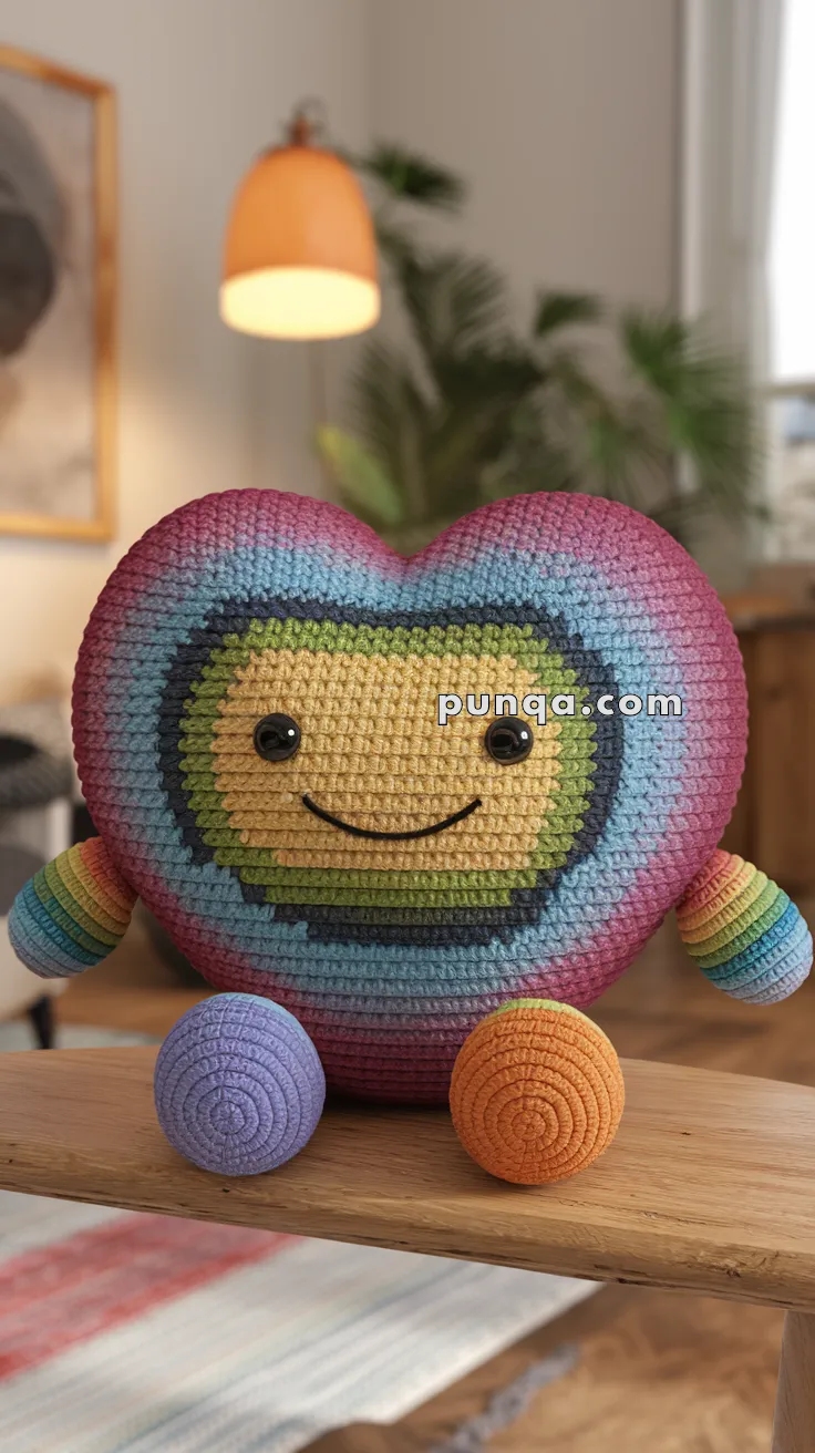 Amigurumi Rainbow Heart – FREE Crochet Pattern