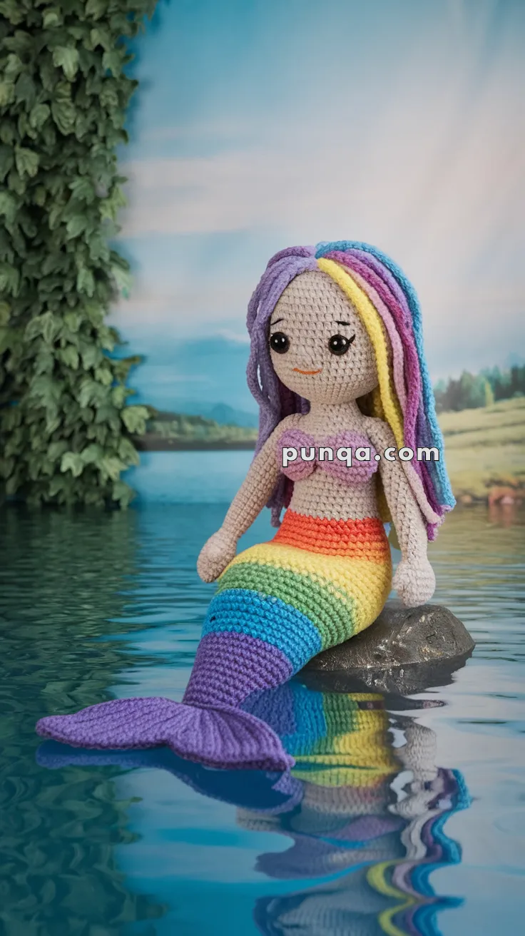 Amigurumi Rainbow Mermaid – FREE Crochet Pattern