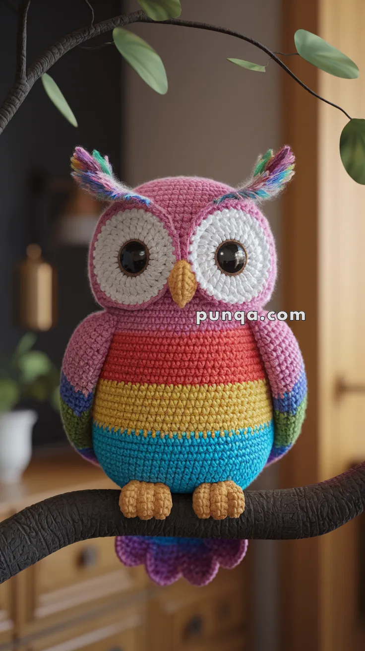 Amigurumi Rainbow Owl – FREE Crochet Pattern