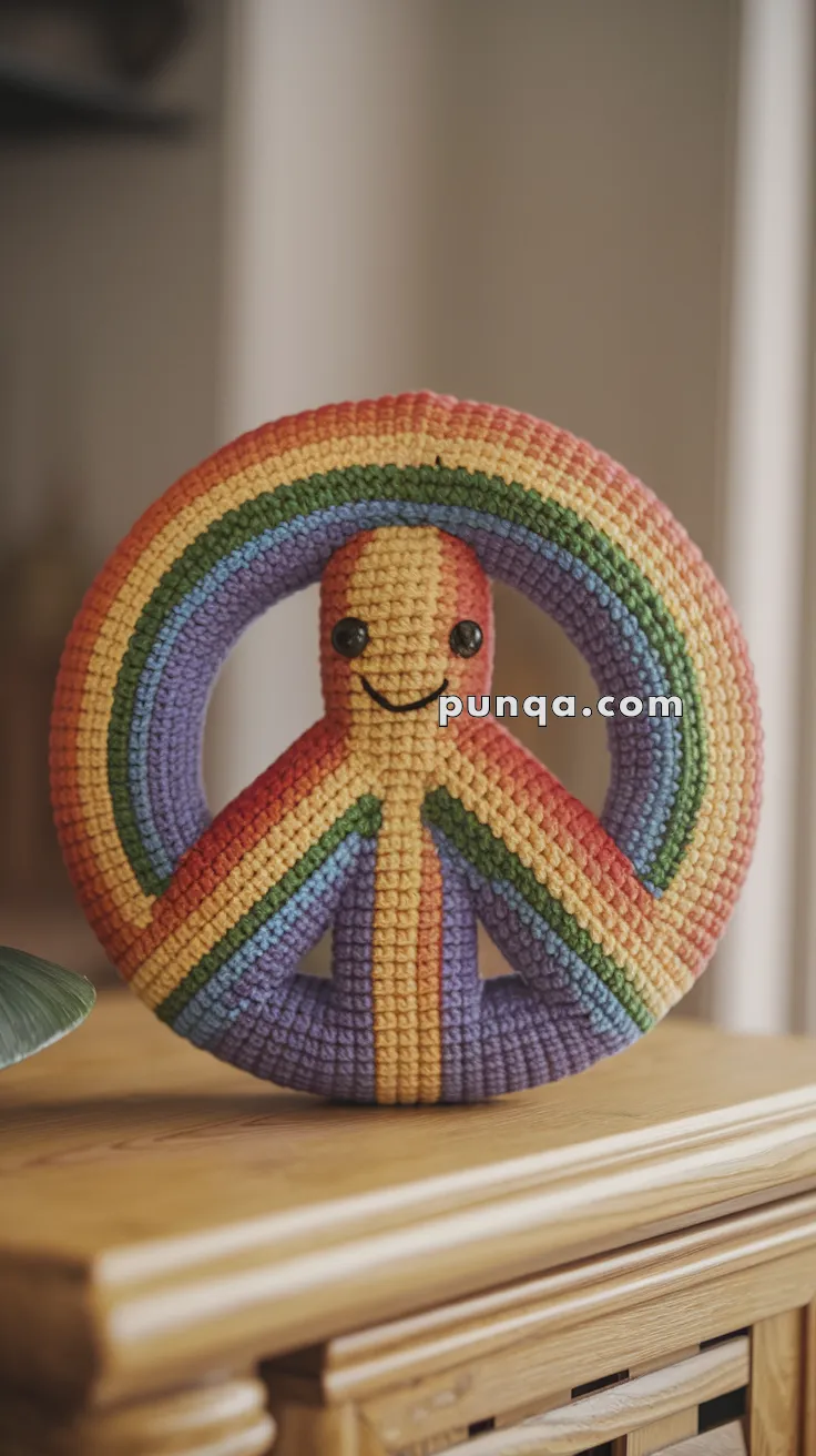 Amigurumi Rainbow Peace Sign – FREE Crochet Pattern