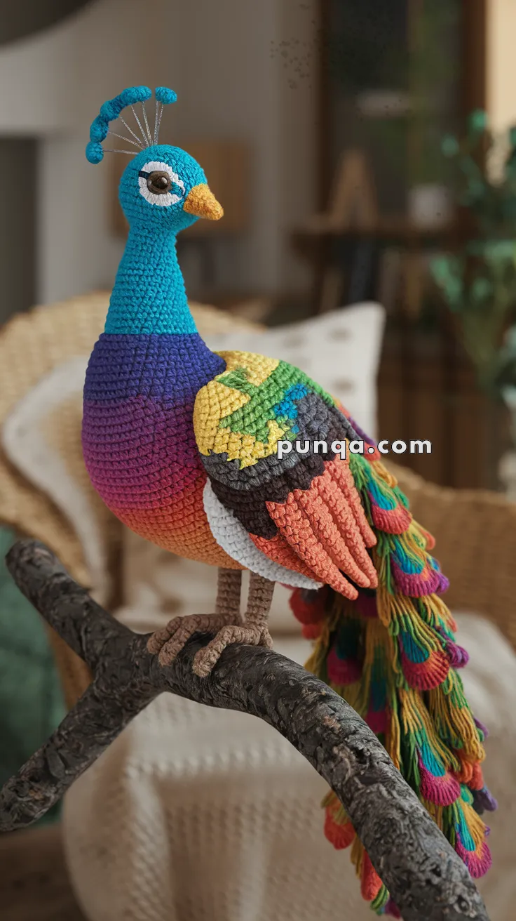 Amigurumi Rainbow Peacock – FREE Crochet Pattern