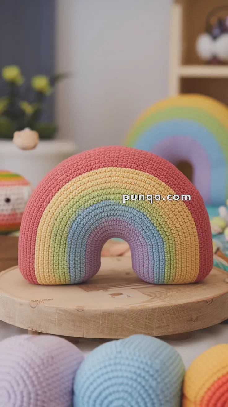 Amigurumi Rainbow Pillow – FREE Crochet Pattern