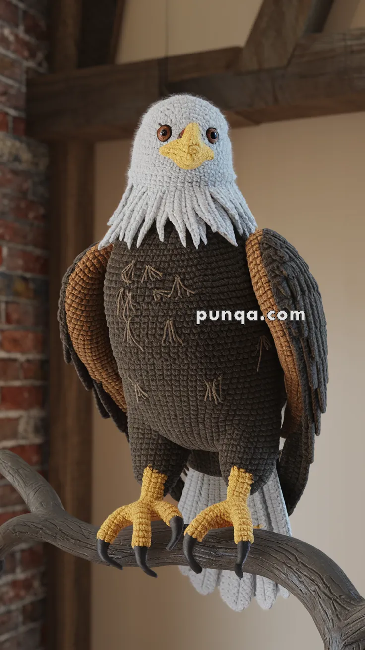 Realistic crochet image for Amigurumi Ravenclaw Eagle - FREE Crochet Pattern