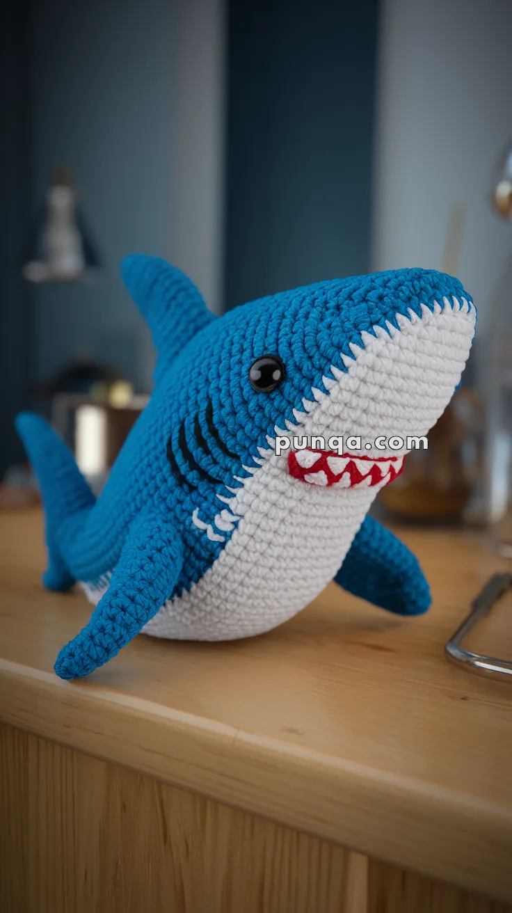 Amigurumi Shark Keychain – FREE Crochet Pattern