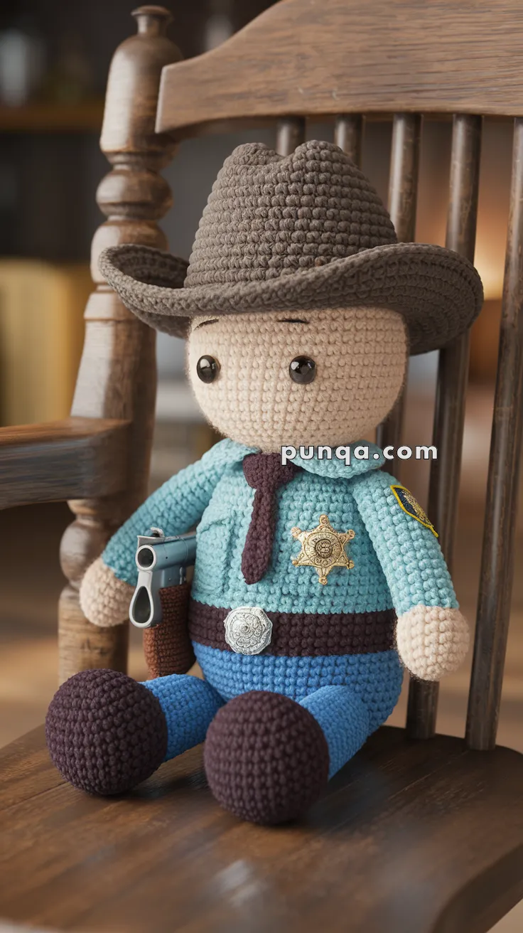 Realistic crochet image for Amigurumi Sheriff - FREE Crochet Pattern