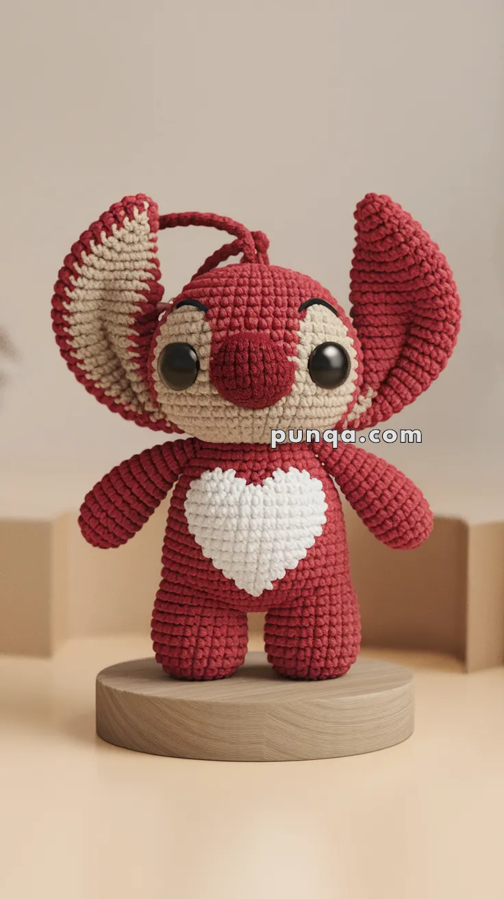 Realistic crochet image for Amigurumi Stitch Keychain - FREE Crochet Pattern