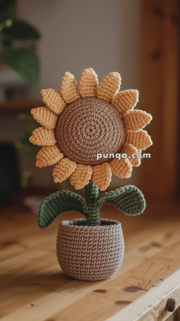 Amigurumi Sunflower In The Pot – FREE Crochet Pattern