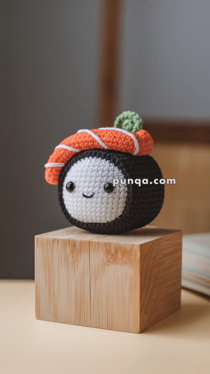 Realistic crochet image for Amigurumi Sushi Roll - FREE Crochet Pattern