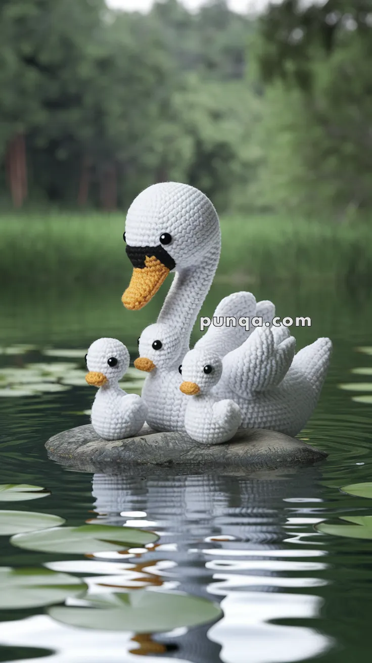 Amigurumi Swan With Cygnets – FREE Crochet Pattern