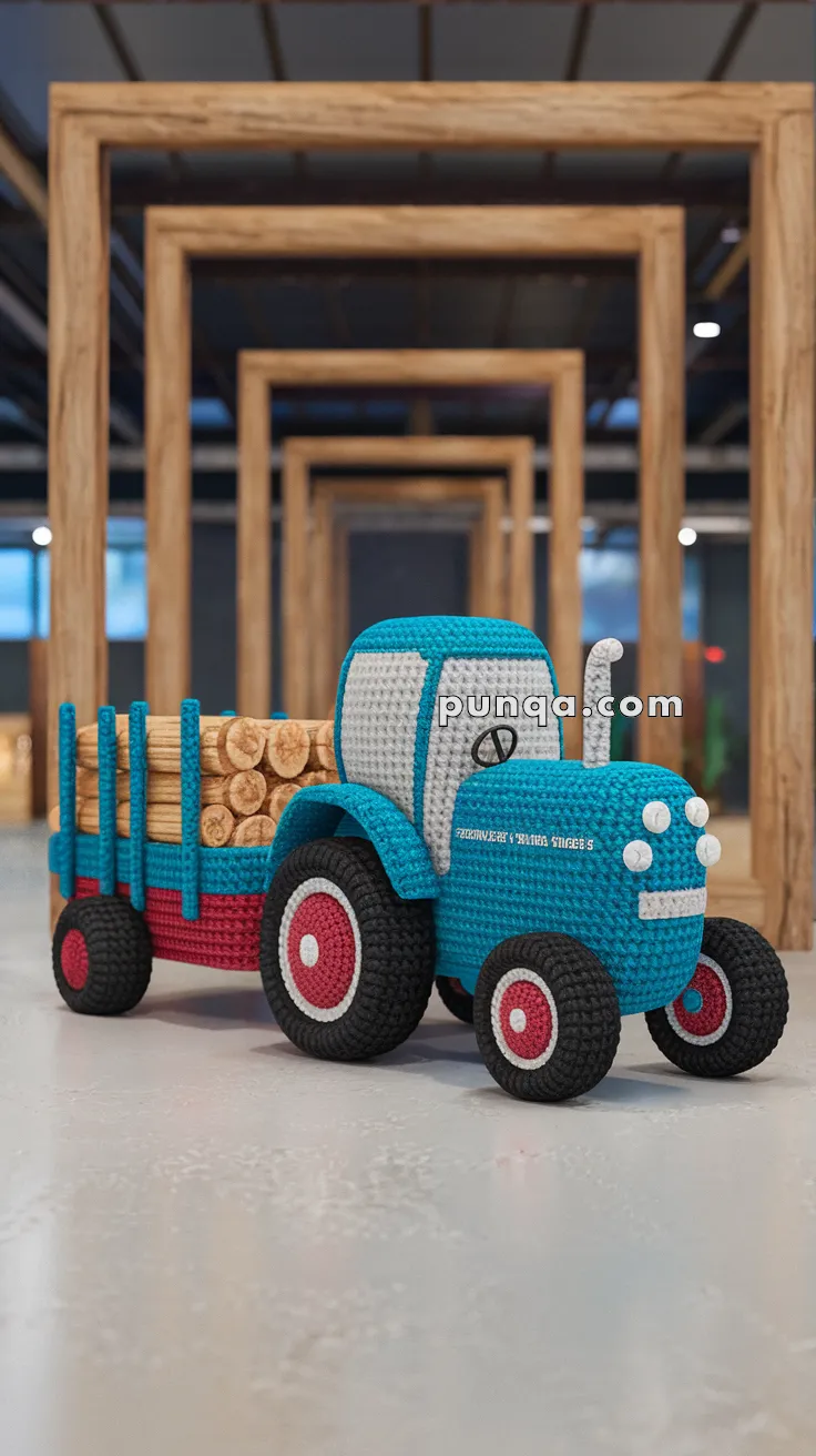 Realistic crochet image for Amigurumi Tractor Trailer - FREE Crochet Pattern