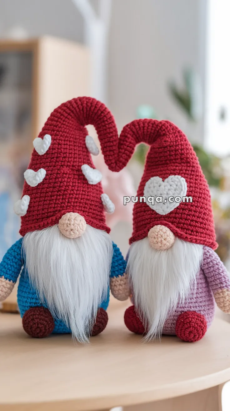 Amigurumi Valentine Gnome Couple – FREE Crochet Pattern