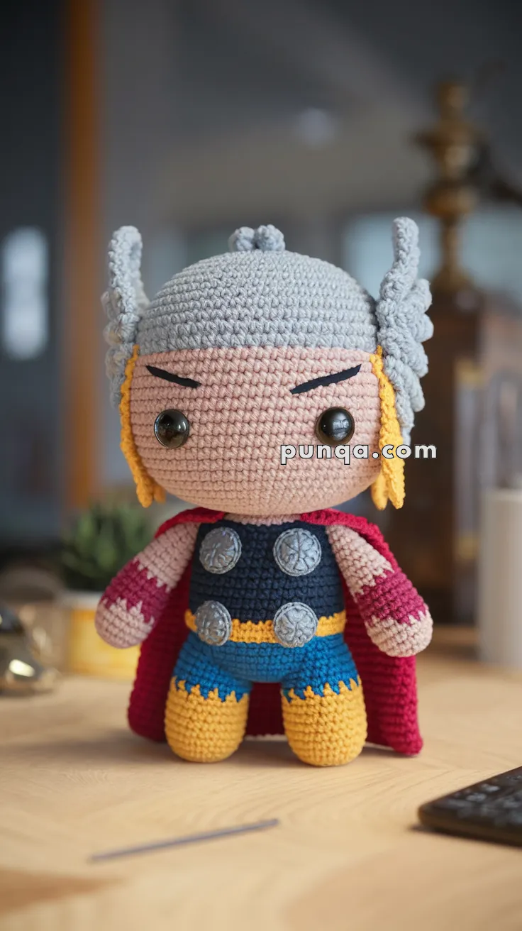 Realistic crochet image for Amigurumi Vision Avengers - FREE Crochet Pattern