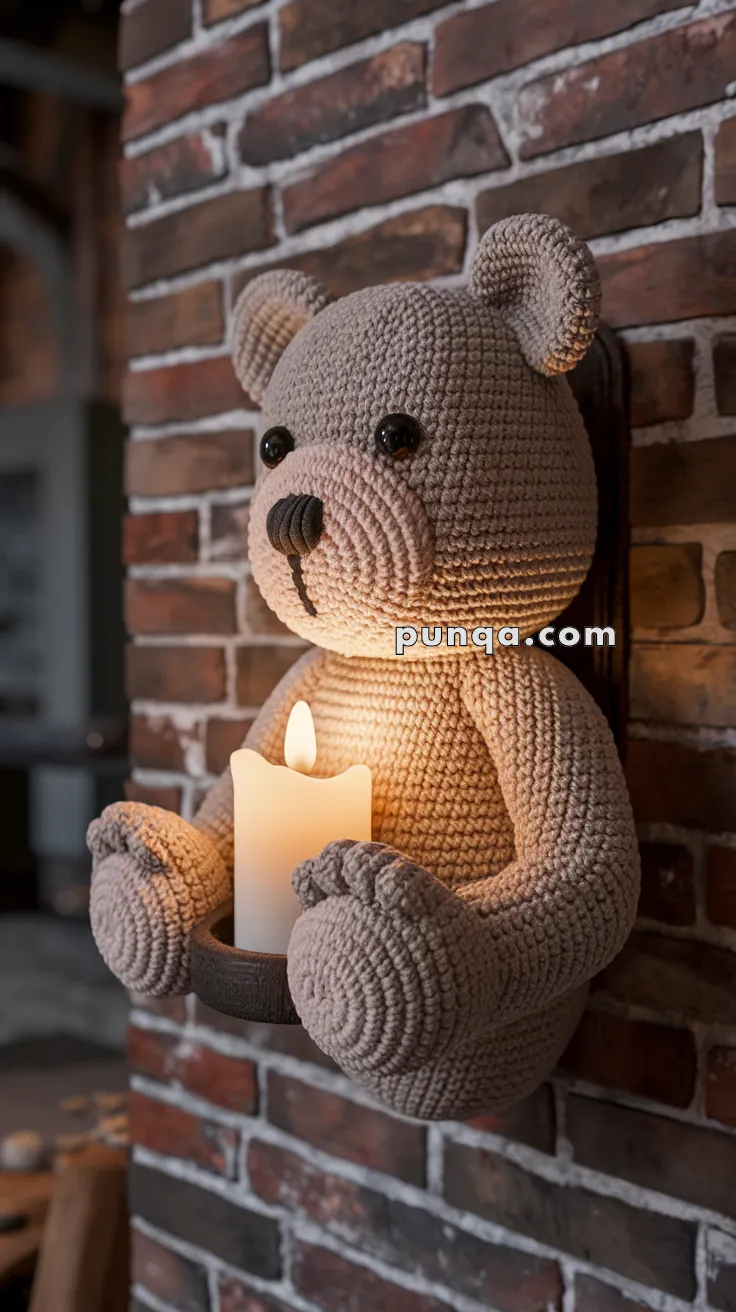 Amigurumi Bear Wall Sconce – FREE Crochet Pattern